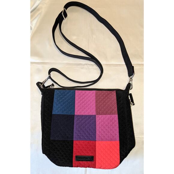Vera Bradley Carson Mini Hobo Crossbody Bag Purse Winter Patchwork Colorblock - Picture 1 of 7